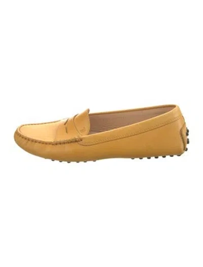 Pre-owned Tod's Leather Loafers In Yellow