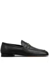 Tod's Leather Logo-patch Loafers In Black