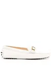 Tod's Leather Logo-plaque Loafers In White
