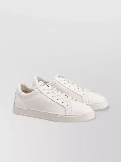 Tod's Leather Low-top Trainers Textured Finish In White