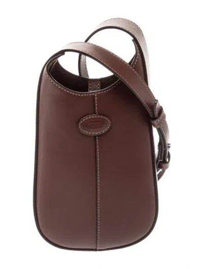 Pre-owned Tod's Leather Micro Di Micro In Brown