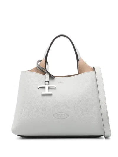 Tod's Leather Micro Handbag In Grey