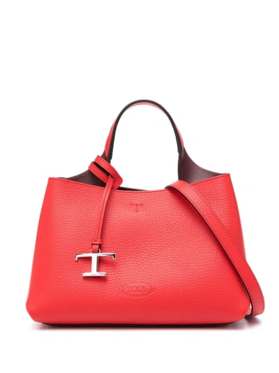 Tod's Leather Micro Handbag In Red