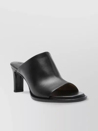 Tod's Leather Mid Heel Mules With Round Open Toe
