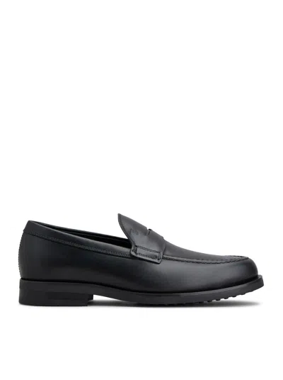 Tod's Leather Loafer With Iconic Horsebit In Black