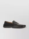 Tod's Leather Moccasin Loafers Pebble Sole In Brown