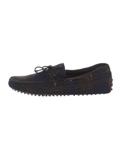 Pre-owned Tod's Leather Moccasins In Blue