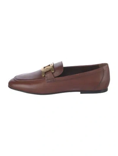 Pre-owned Tod's Leather Moccasins In Brown