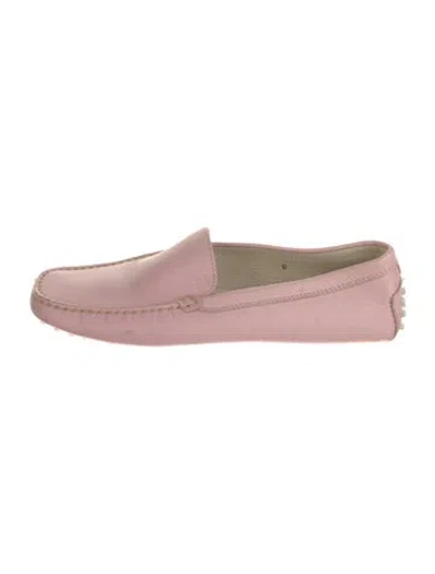 Pre-owned Tod's Leather Moccasins In Pink