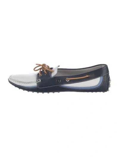 Pre-owned Tod's Leather Moccasins In White