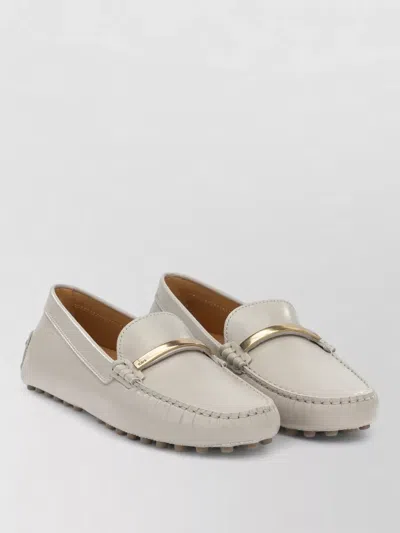 Tod's Leather Mules In Silver