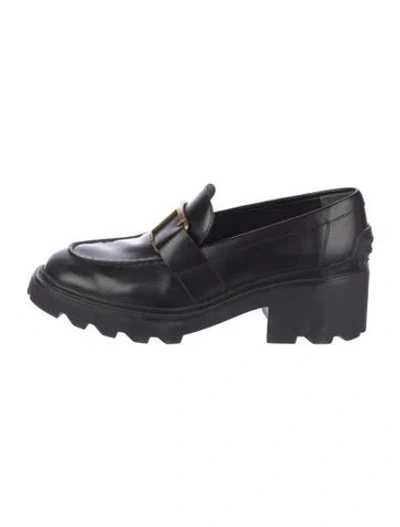 Pre-owned Tod's Leather Mules In Black