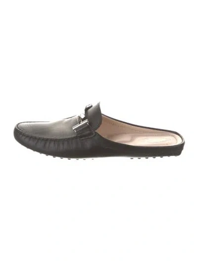 Pre-owned Tod's Leather Mules In Black