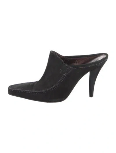 Pre-owned Tod's Leather Mules In Black
