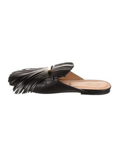 Pre-owned Tod's Leather Mules In Black