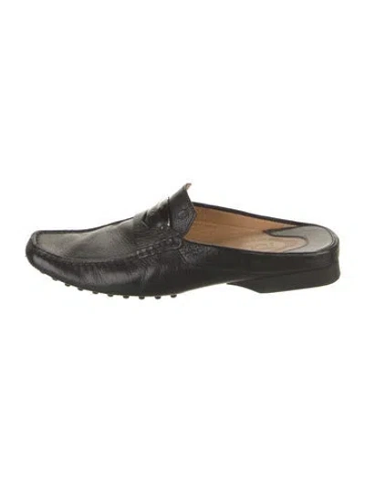 Pre-owned Tod's Leather Mules In Black
