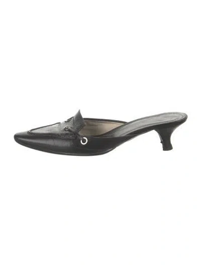 Pre-owned Tod's Leather Mules In Black