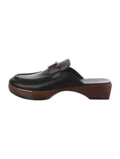 Pre-owned Tod's Leather Mules In Black