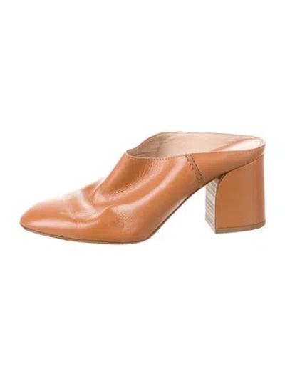 Pre-owned Tod's Leather Mules In Brown
