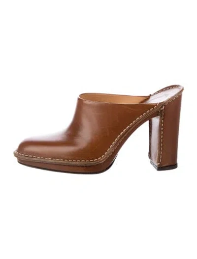 Pre-owned Tod's Leather Mules In Brown
