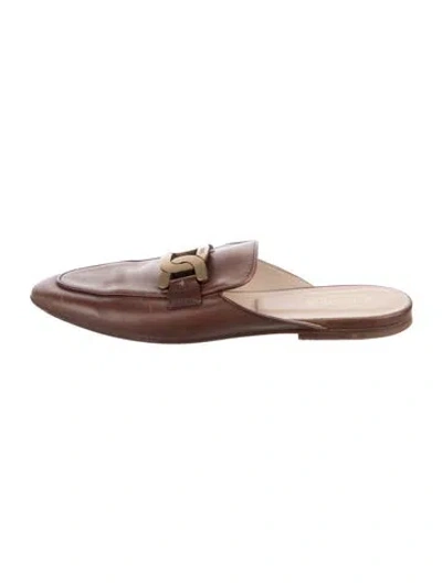 Pre-owned Tod's Leather Mules In Brown