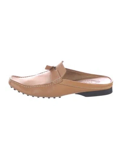 Pre-owned Tod's Leather Mules In Brown