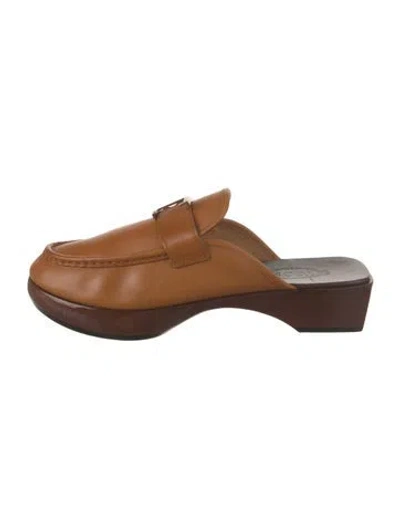 Pre-owned Tod's Leather Mules In Brown
