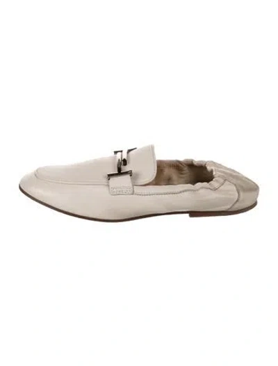 Pre-owned Tod's Leather Mules In Gray