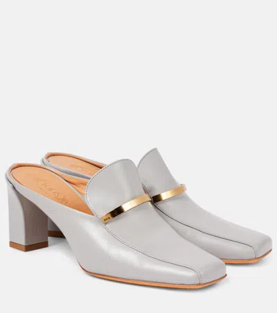 Tod's Leather Mules In Grey