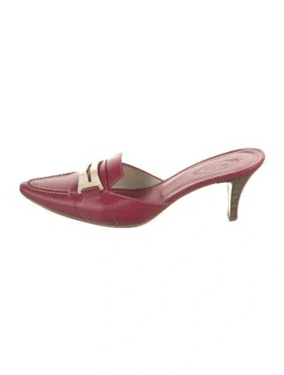 Pre-owned Tod's Leather Mules In Pink