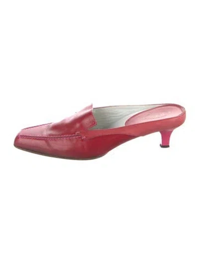 Pre-owned Tod's Leather Mules In Red