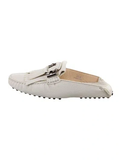 Pre-owned Tod's Leather Mules W/ Tags In White