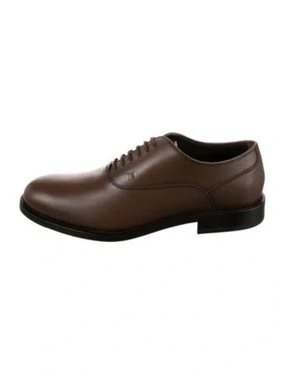 Pre-owned Tod's Leather Oxfords In Brown