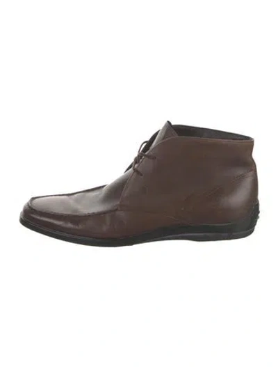 Pre-owned Tod's Leather Oxfords In Brown