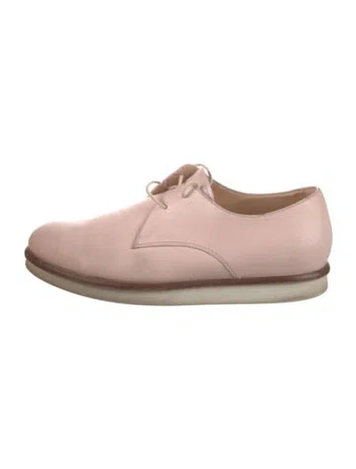 Pre-owned Tod's Leather Oxfords In Pink