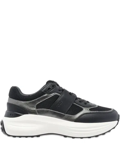 Tod's Leather-panelled Lace-up Sneakers In Gray