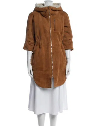 Pre-owned Tod's Leather Parka In Brown
