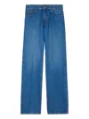 Tod's Leather-patch Five-pocket Jeans In Blue