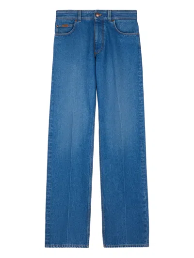 TOD'S LEATHER-PATCH FIVE-POCKET JEANS
