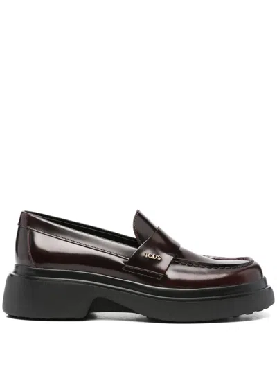 TOD'S LEATHER PLATFORM LOAFERS