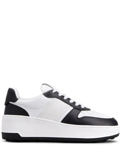 Tod's Platform Leather Sneakers In Weiss