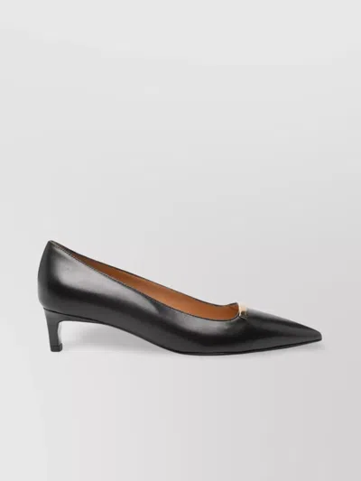 Tod's Leather Pointed-toe Kitten-heel Pumps In Black