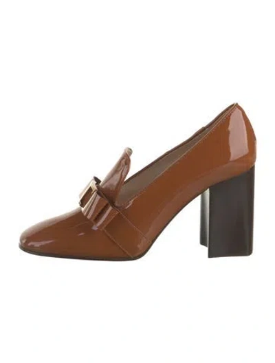 Pre-owned Tod's Leather Pom-pom Embellishments Pumps W/ Tags In Brown