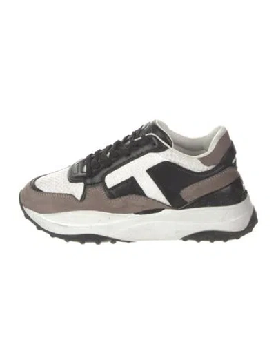 Pre-owned Tod's Leather Printed Chunky Sneakers In White