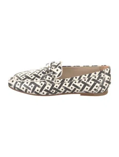 Pre-owned Tod's Leather Printed Loafers W/ Tags In Silver