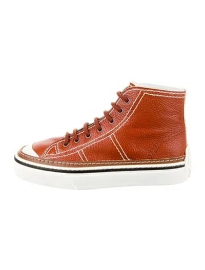 Pre-owned Tod's Leather Printed Sneakers In Neutral