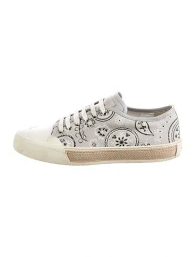 Pre-owned Tod's Leather Printed Sneakers In White