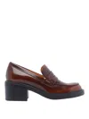 Tod's Leather Pump Loafers In Red