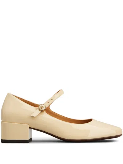 Tod's Mary Jane Pumps In Patent Leather In Off White