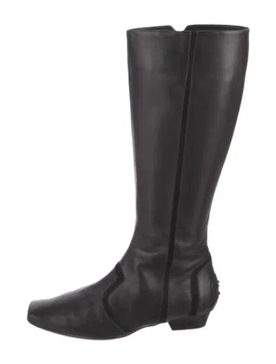 Pre-owned Tod's Leather Riding Boots In Black